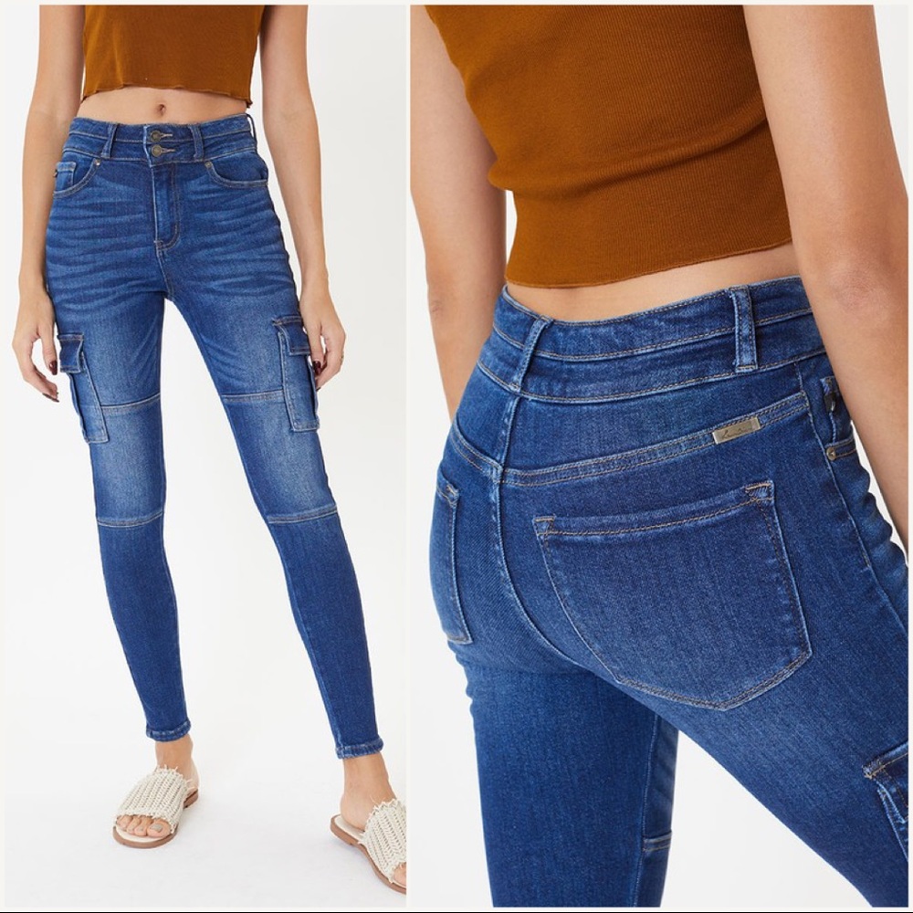 High Rise Cargo Jeans